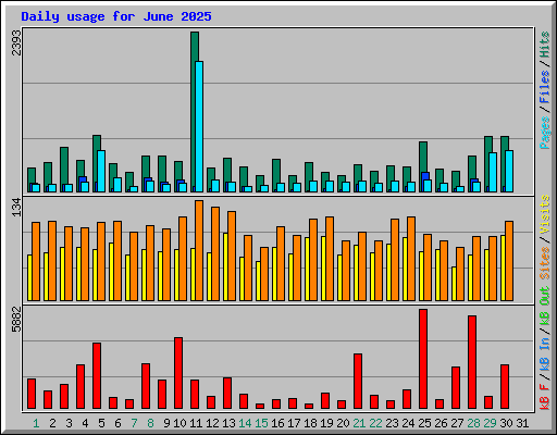 Daily usage for June 2025