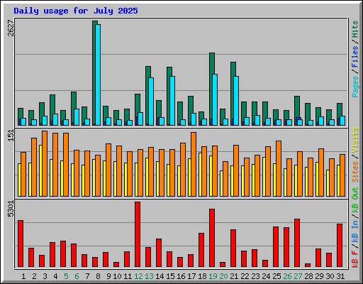 Daily usage for July 2025