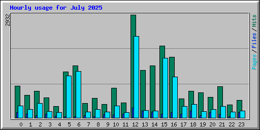 Hourly usage for July 2025